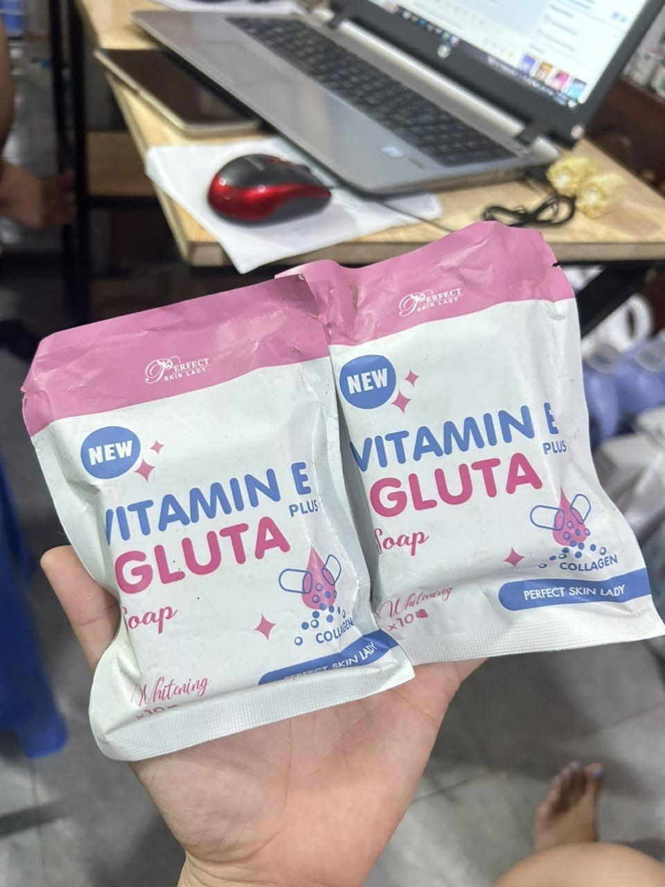Xà phòng vitamin E plus GLUTA X10 Collagen 80g - Ảnh 4